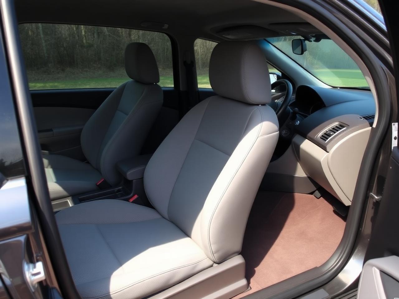 Same car interior deep cleaned with spotless seats and carpets